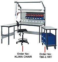 Ergonomic adjustable worktable with perfo plate,adjustable shelf,overhead rail,add table+bins(EW2.7 Workstation)